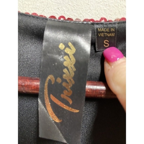 Pink ombre sequin embellished dress by Trixxie size small 3/4 sleeves Mini - Picture 3 of 3